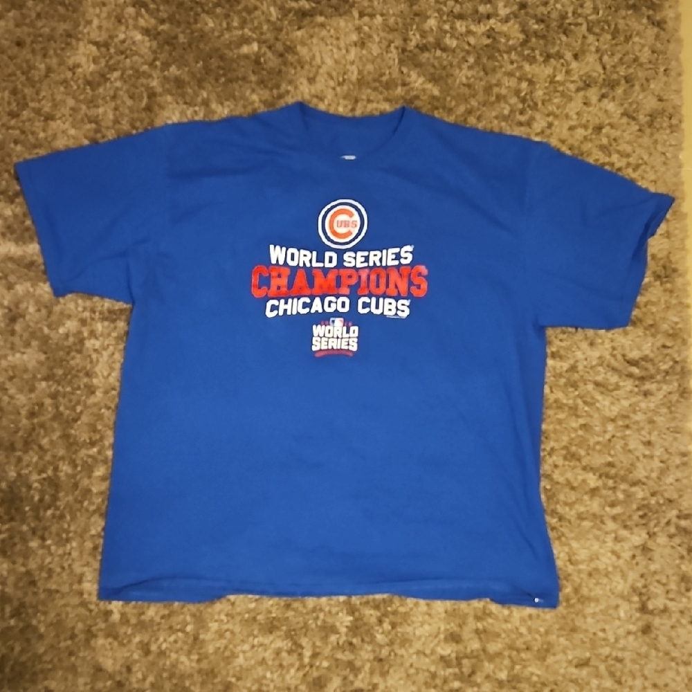 Blue Chicago Cubs 2016 World Series Champions Men's 2XL T-Shirt